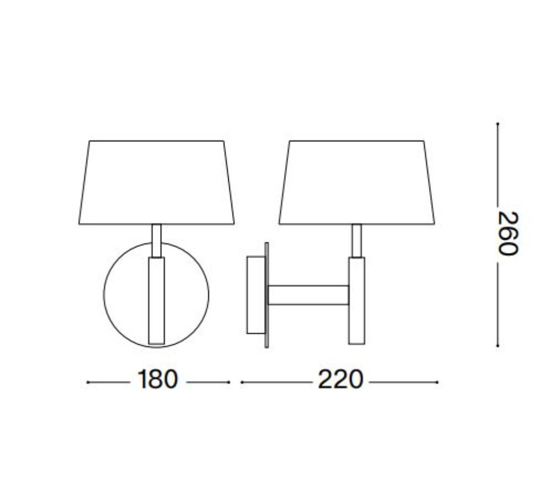 Hilton ap1 applique cromo da comodino camera da letto ideal lux