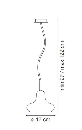 Lido-1 sp1 ideal lux lampada pendente vetro trasparente fume per camera da letto