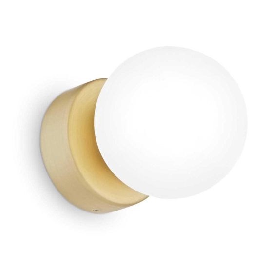 Perlage ap1 ideal lux applique da parete ottone sfera vetro