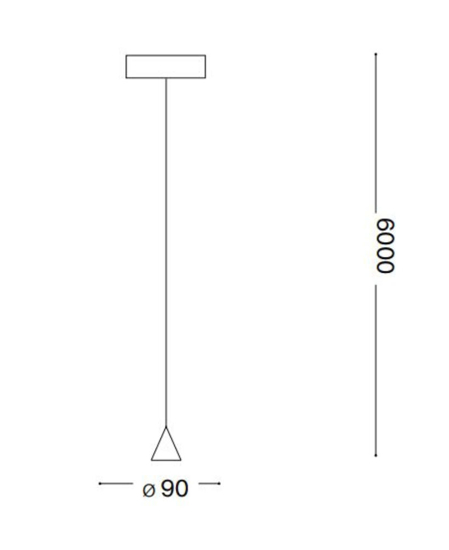 Archimede sp cono lampada a sospensione ideal lux per camera da letto led 3000k nero