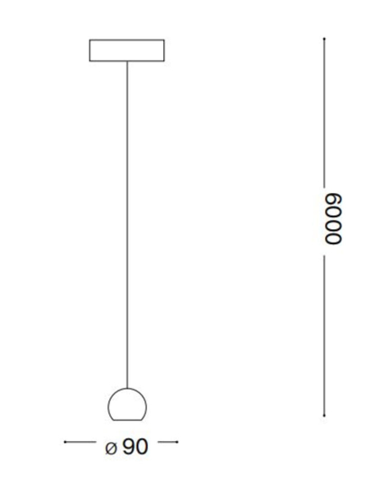 Ideal lux archimede sp lampada sospesa sfera nera led 4w 3000k cavo regolabile