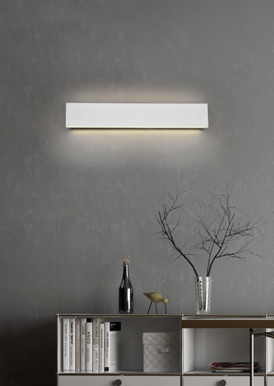 Applique led rettangolare bianca 18w 3000k design moderna