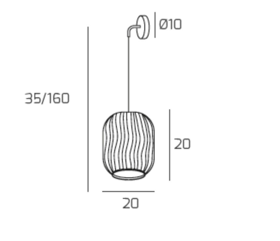 Applique lampada da parete toplight tender cromo vetro pendente fume