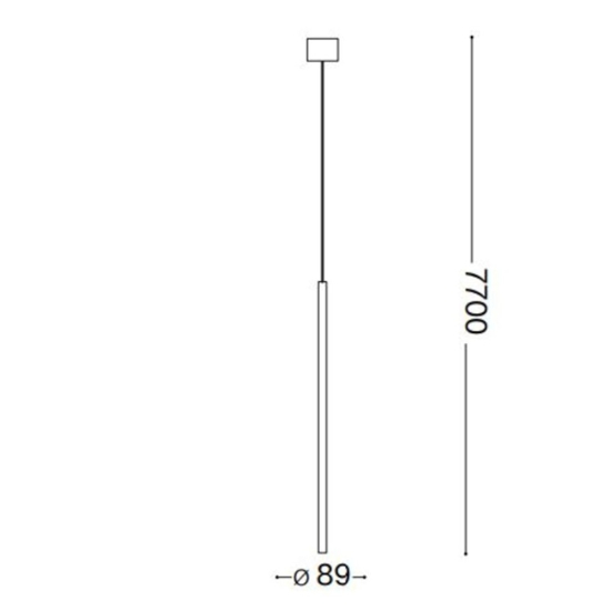 Ideal lux filo sp1 long wire sospensione cilindro led 4w ottone