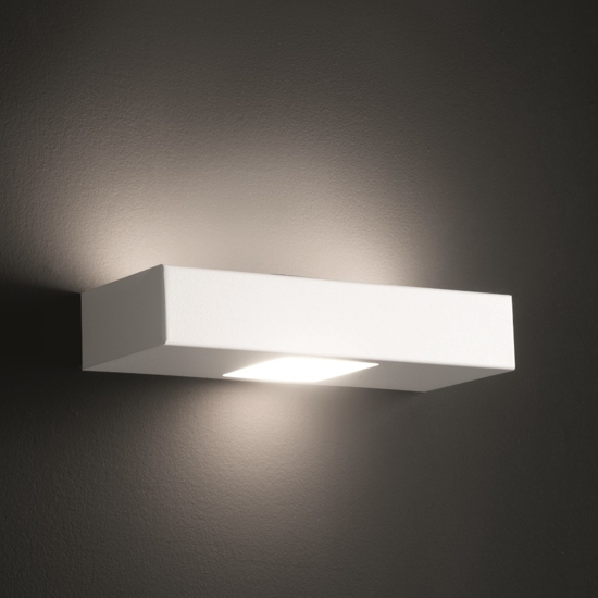 Applique led rettangolare metallo bianco luminoso lampadine gx53