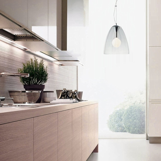 Audi-20 sp1 lampada a sospensione per isola cucina vetro trasparente ideal lux