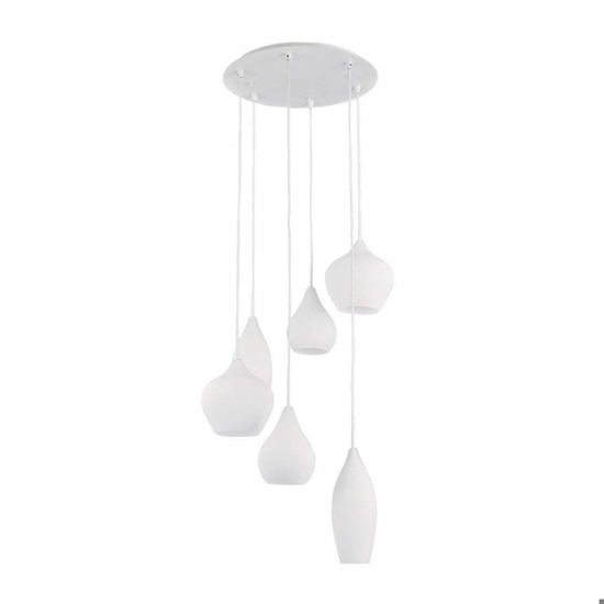 Soft sp6 lampada a sospensione isola cucina bianca moderna ideal lux