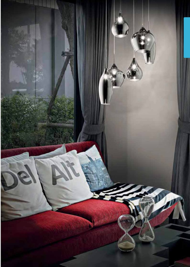 Ideal lux soft sp6 fume lampadario 6 luci vetri