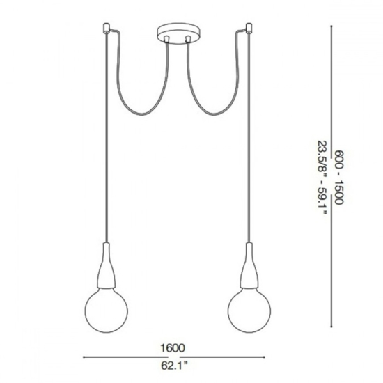 Minimal sp2 ideal lux lampadario a sospensione bianco