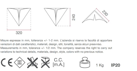 Applique in gesso led cristaly da incasso angolare 13w 3000k pitturabile