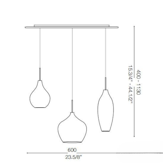 Soft sp3 lampada a sospensione per isola cucina tre luci vetri bianchi ideal lux