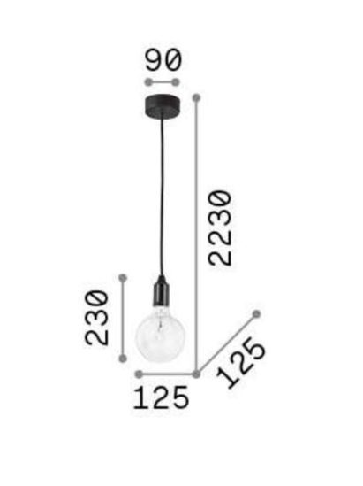 Ideal lux edison sp1 lampada a sospensione nero per cucina