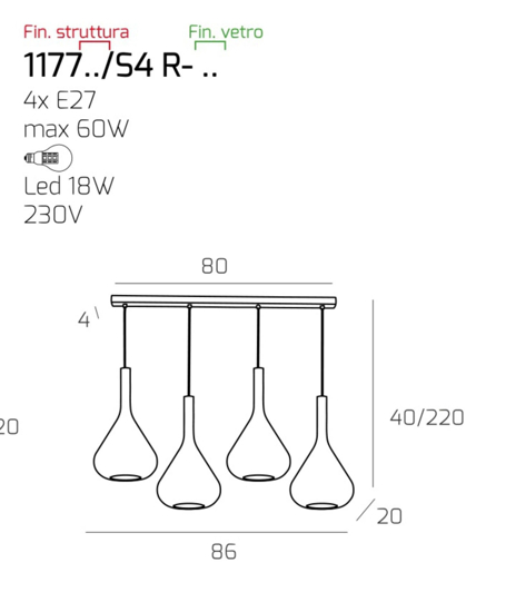 Kona top light lampadario a sospensione bianco