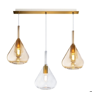 Lampadario per soggiorno top light kona oro ambra