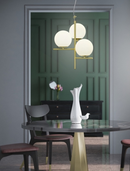 Lampadario a sospensione oro ottone stile contemporaneo