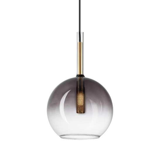 Lampada a sospensione empire sp1 sfera ideal lux vetro fume&apos;