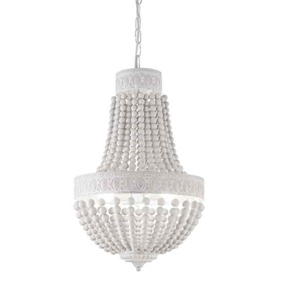 Ideal lux monet sp5 lampadario per salotto shabby chic bianco 5 luci