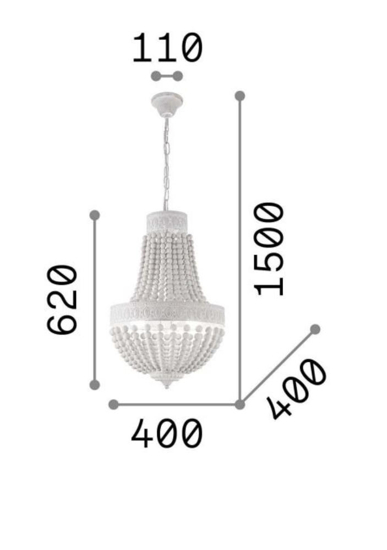 Ideal lux monet sp5 lampadario per salotto shabby chic bianco 5 luci