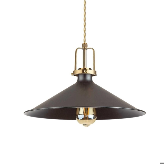 Ideal lux eris-4 sp1 lampada a sospensione industrial disco nero cavo allungabile