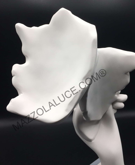 Bongelli preziosi scultura moderna volti face bianco argento