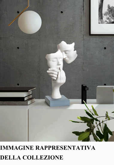 Bongelli preziosi scultura moderna volti face bianco argento