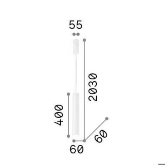 Ideal lux tube sp d6 lampada a sospensione cilindro bianco led 11w 3000k