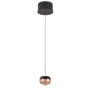 Lampada pendente a sospensione sfera nero caffe led dimmerabile