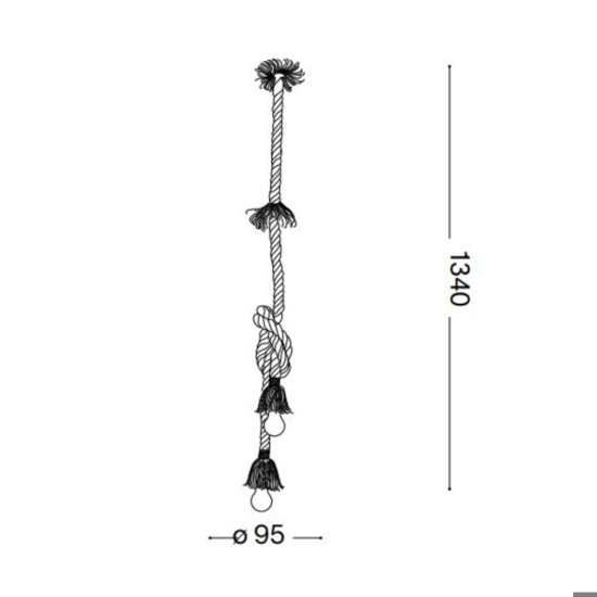 Canapa sp2 ideal lux lampada a sospensione per tavolo da pranzo corda