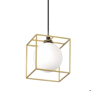 Lingotto sp1 ideal lux lampada a sospensione stanza da letto cubo ottone