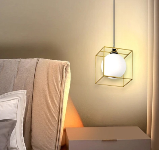 Lingotto sp1 ideal lux lampada a sospensione stanza da letto cubo ottone