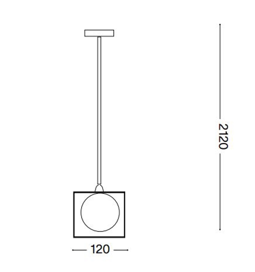 Lingotto sp1 ideal lux lampada a sospensione stanza da letto cubo ottone