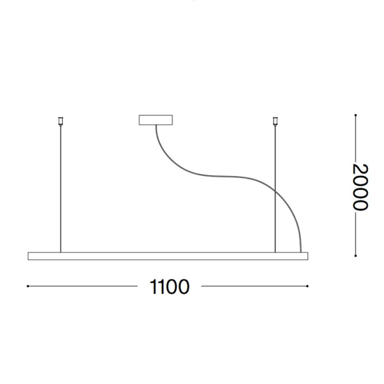 Ideal lux v-line sp lampadario bianco a sospensione led 20w 3000k