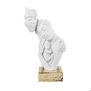 Bongelli preziosi scultura h39 famiglia moderna base oro