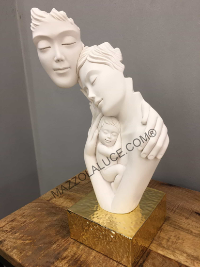 Bongelli preziosi scultura h39 famiglia moderna base oro