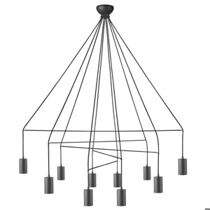 Lampadario moderno nero per salotto design particolare