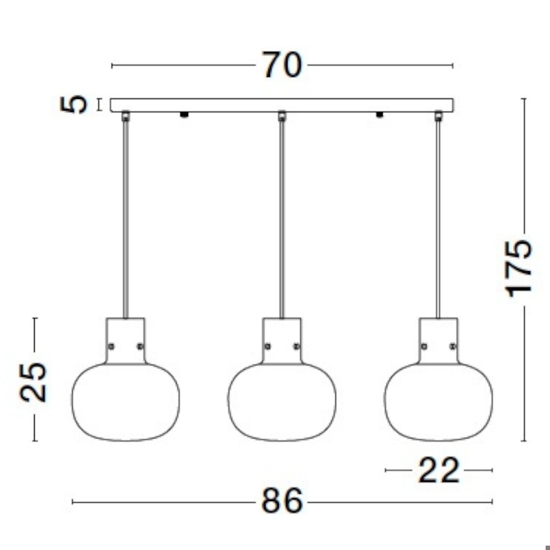 Lampadario a sospensione oro 3 luci da soggiorno