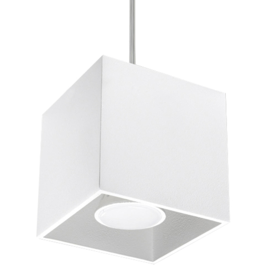 Lampada a sospensione cubo bianco per isola cucina moderna