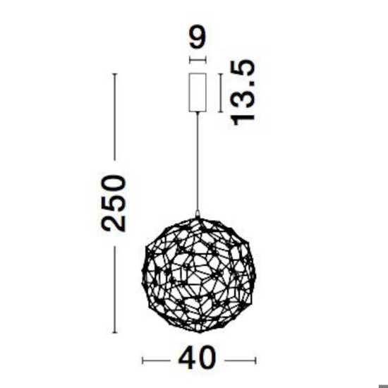 Lampada a sospensione sole sfera oro led 21w 3000w