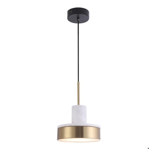 Lampada a sospensione oro marmo bianco per cucina led 9w 3000k