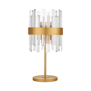 Lampada da comodino oro con cristalli stile contemporaneo