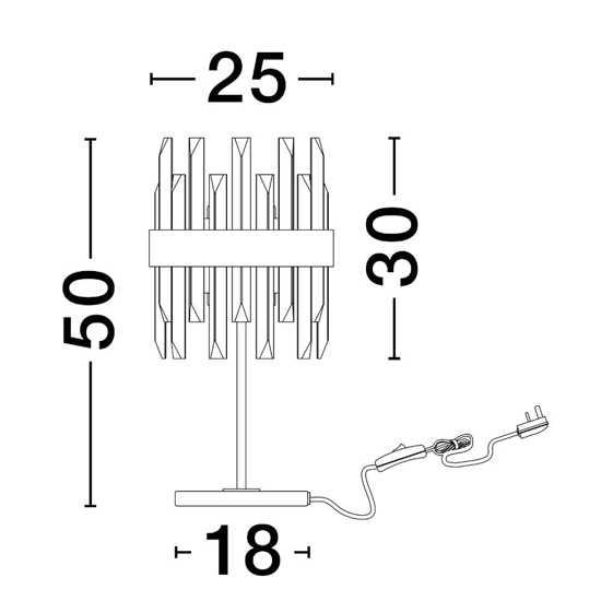 Lampada da comodino oro con cristalli stile contemporaneo