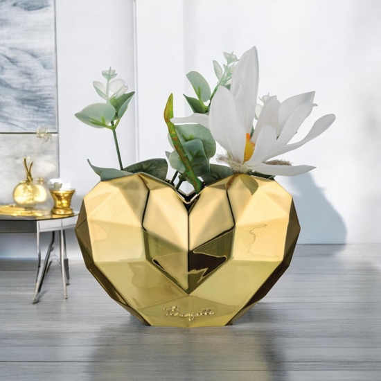 Soprammobile vaso grande cuore design oro h20 bongelli preziosi