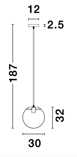 Lampada a sospensione sfera vetro trasparente 30cm