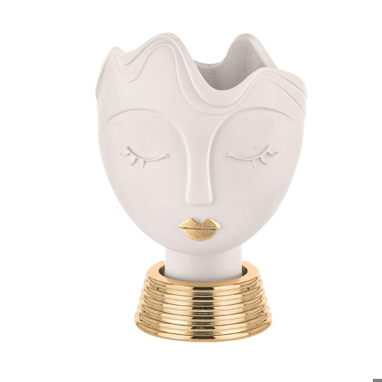 Vaso testa donna media bianco scultura bongelli preziosi