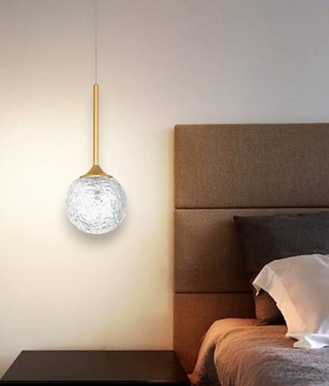 Lampadario pendente per comodino stanza da letto oro