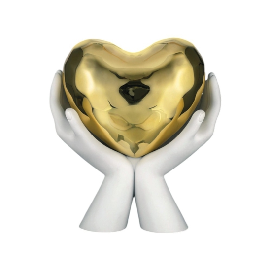 Scultura mani cuore oro 13h bongelli preziosi soprammobile