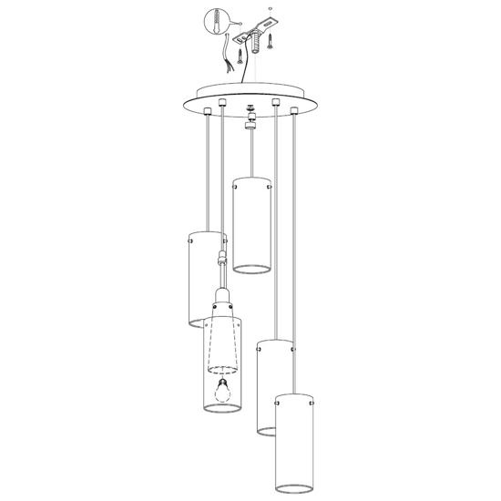 Lampada a sospensione per isola cucina moderna vetri a cascata