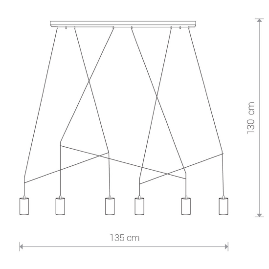 Lampadario multi luci a sospensione nero per tavolo soggiorno