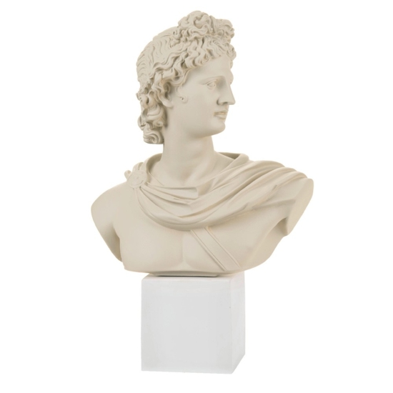 Scultura busto apollo nocciola h33 bongleli preziosi