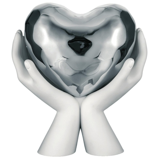 Grande scultura mani cuore argento h31 bongelli preziosi